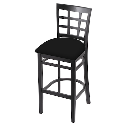 Holland Bar Stool Co 25" Counter Stool, Black Finish, Black Vinyl Seat 313025BlkBlkVinyl